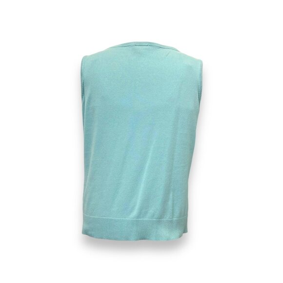 Talbots Woman Pima Cotton 1X Cardigan & Tank Set Light Blue - Picture 8 of 14
